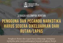 ICJR, IJRS, LBH Masyarakat, MaPPI FHUI, Rumah Cemara dan Yakeba: Sebagai Kelompok Rentan, Pengguna dan Pecandu Narkotika Harus Segera Dikeluarkan dari Rutan/Lapas